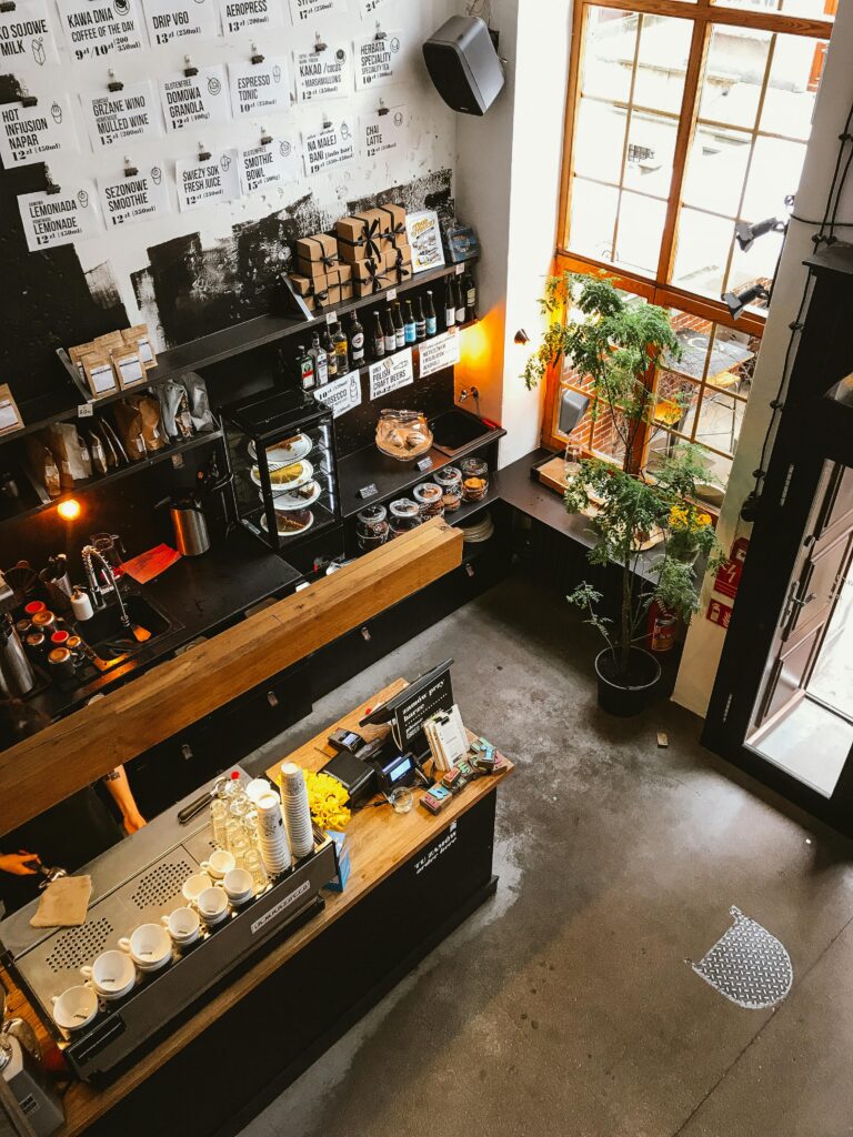 Small business marketing in Denville NJ: interior of a local shop with a wooden counter