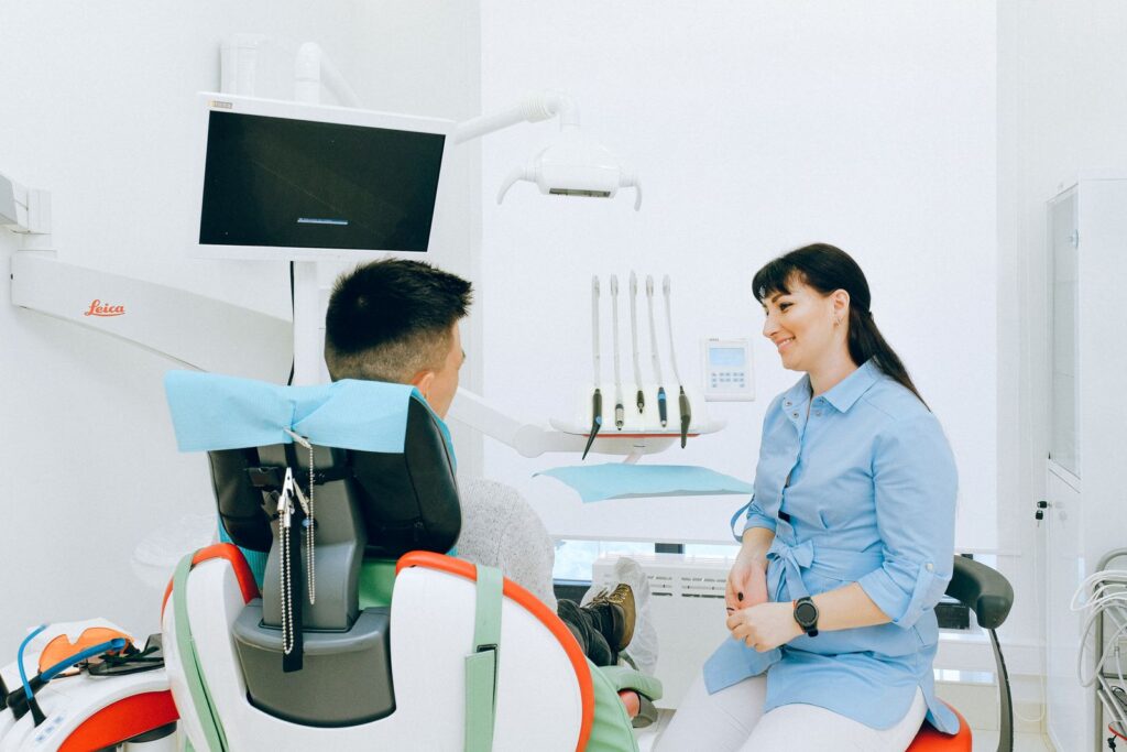 Dentist reviewing a dental marketing plan for a Wharton NJ practice