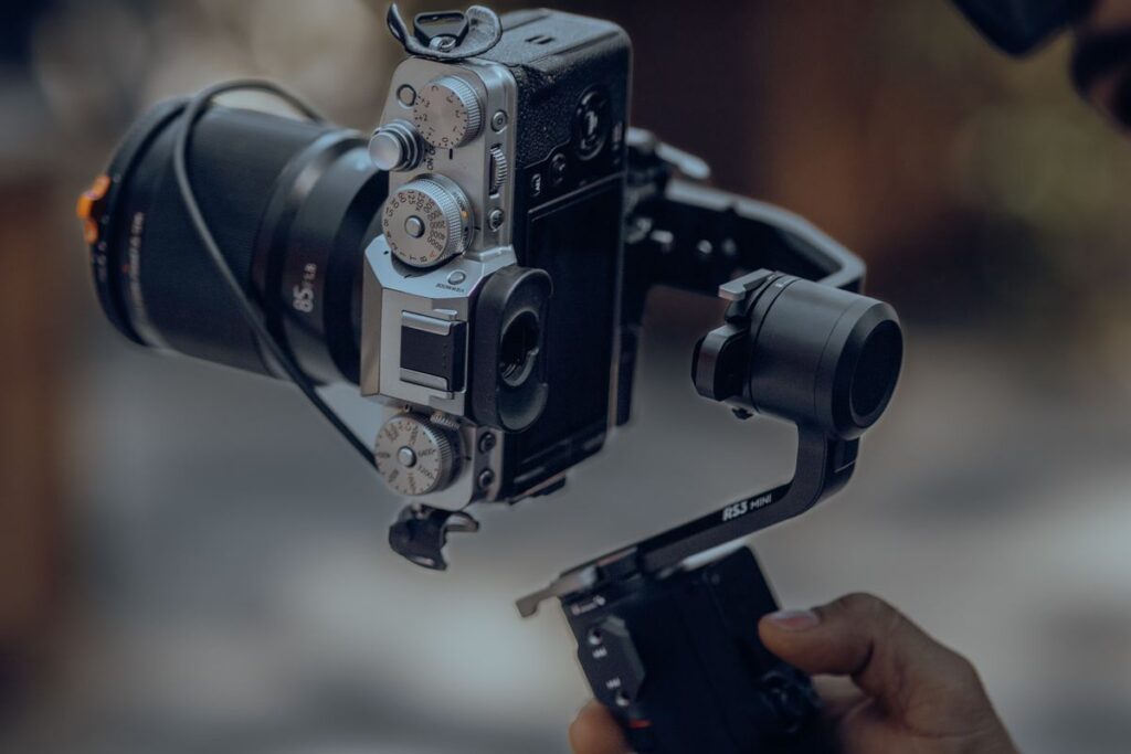 Video production company Somerville NJ camera on tripod filming a local business