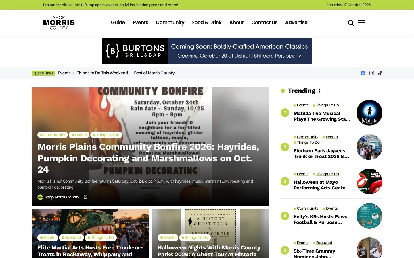 Shop Morris County website homepage built and optimized by The Hype Hero